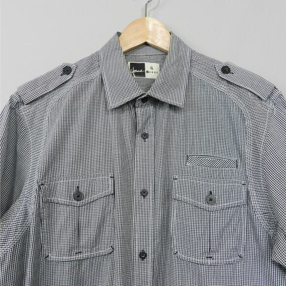 Howe Utility Shirt Size L Micro Check‎ Western Retro Rockabilly Casual Gingham - Picture 3 of 13